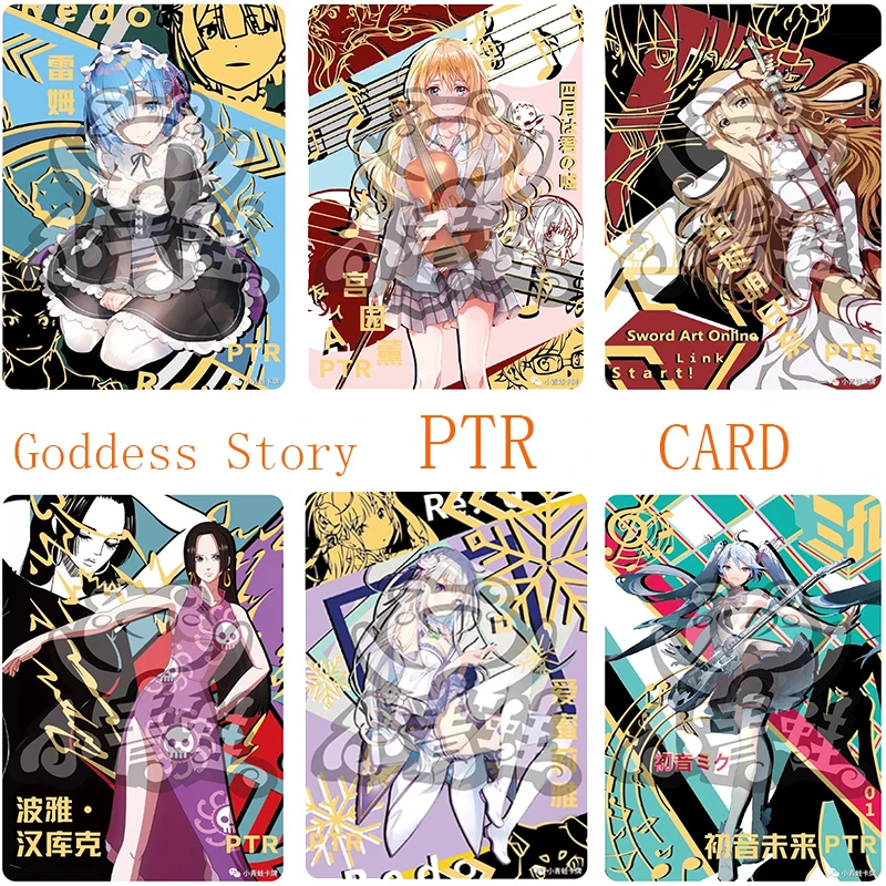 

Goddess Story Card Hatsune Miku Rem Yuuki Asuna Full Set PTR Collection Cards Anime Figure card holder board game toy card gift