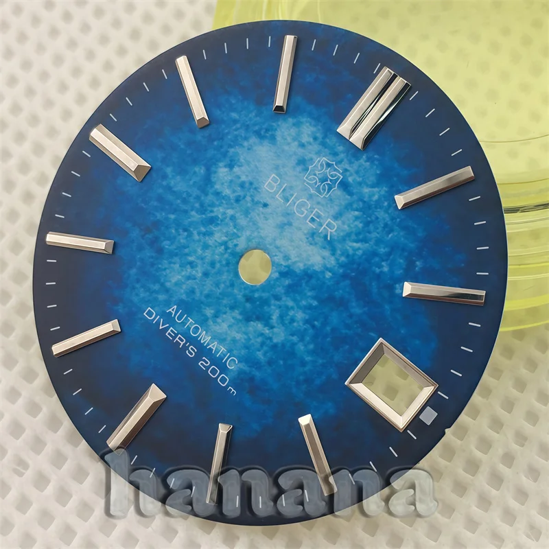 NH35 watch dial 29mm in size and features a gradient blue/green/red/purple texture design for NH35 NH36 4R35 4R36 movements