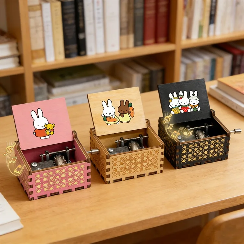 

Музыкальная шкатулка Miffy "You Are My Sunshine" с ручным приводом, милый мультяшный аниме-принт, украшение, подарок для вечеринки, новинка