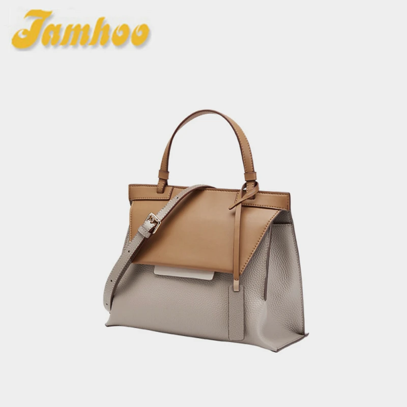 

Jamhoo Luxury Leather Tote Bag Large Capacity Women's Shoulder Bags For Women Contrast Color Design Ladies Handbag Bolas Hobo