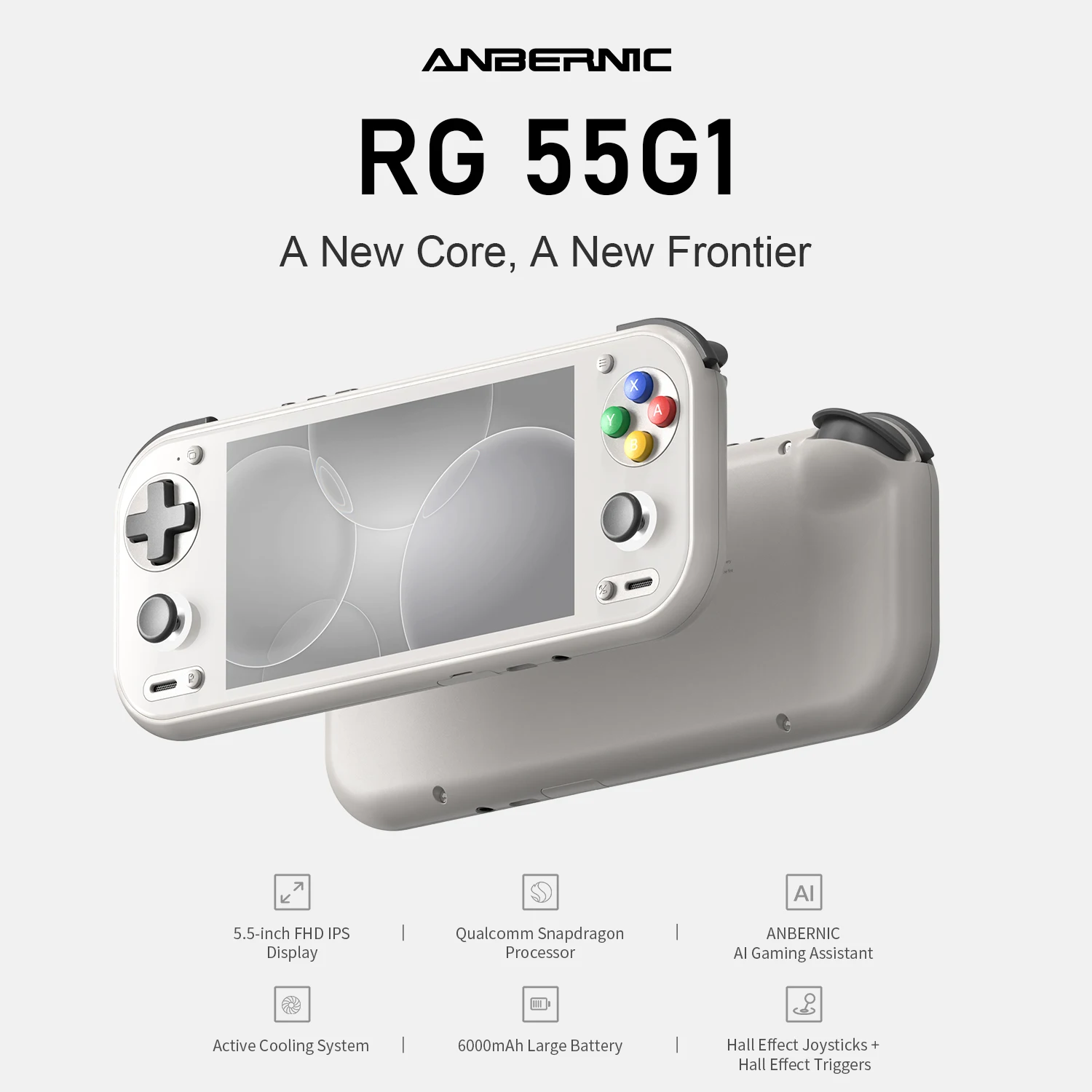 Anbernic RG 55G1 Retro Handheld Game Console 5.5" IPS Android 6000mAh 3D Hall Joystick Trigger AI WiFi RG55G1 Video Games Player view 2