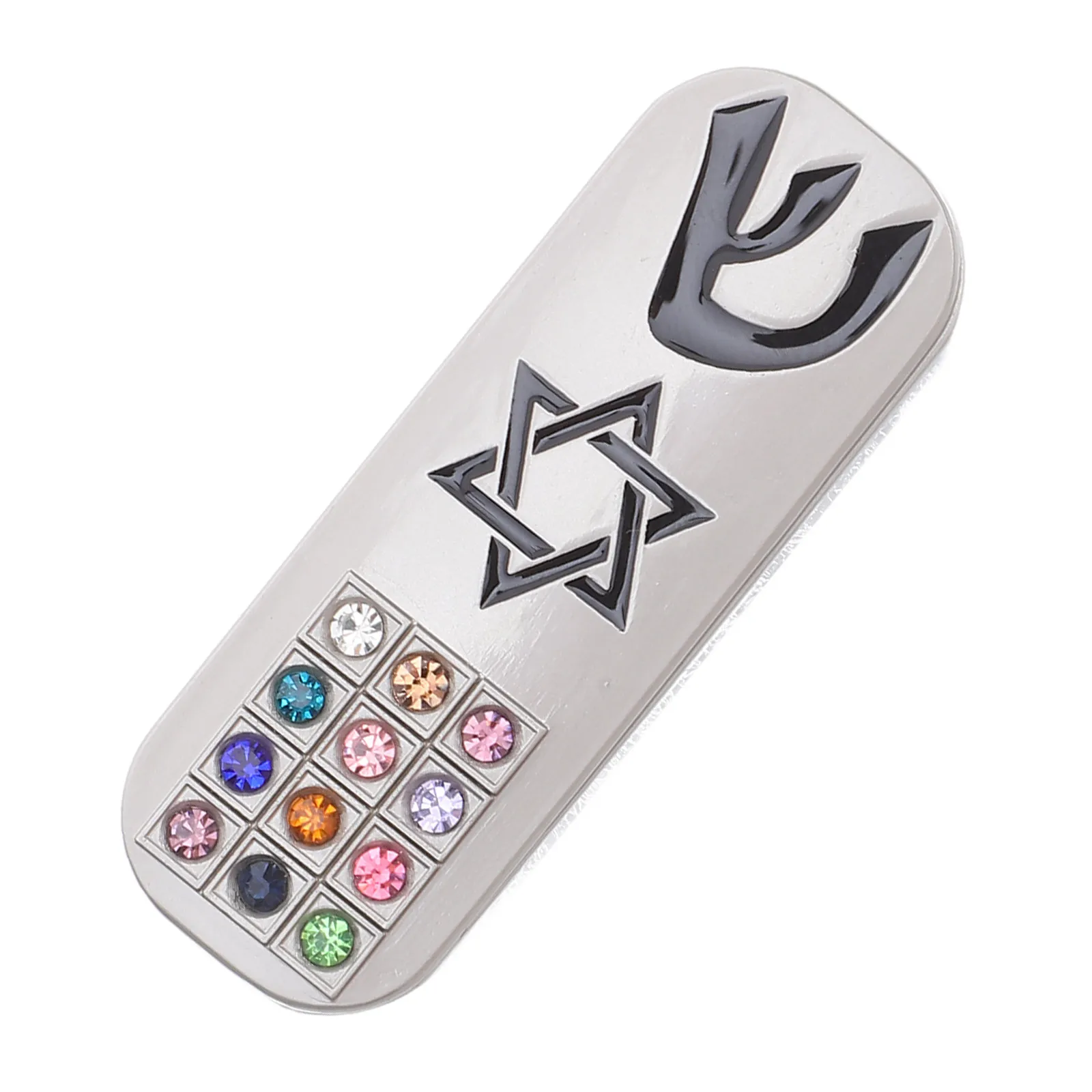 Decorative Mezuzah Case Metal Scroll Holder for Doorway Traditional Hebrew Design Home Blessing Judaica Wall Decor Faith Symbol