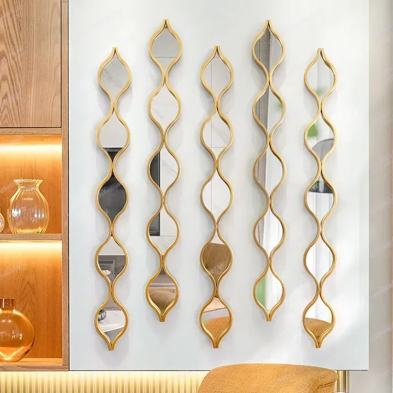 창의적인 물방울 모양 결합 단조 철제 벽 거울 인테리어 유럽식 물방울 벽걸이