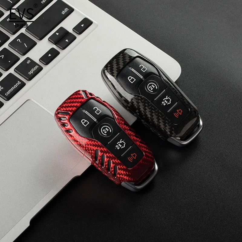 

Carbon Fiber Car Key Case For Ford Fusion Mondeo Mustang F-150 Explorer Edge Smart Remote Shell Car Accessories