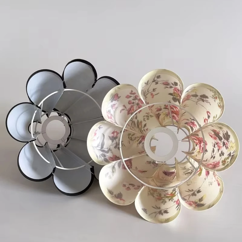 꽃잎 디자인 테이블 서 램프 그늘 소녀 침실 머리맡 램프 커버 홈 다이닝 룸 E27 DIY 장식 패브릭 라이트 그늘