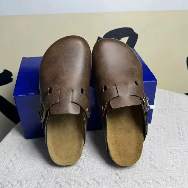 

Sabots Casuales de Cuero Sintético, con Hebilla Ajustable, Zapatos Cómodos para Primavera y Otoño