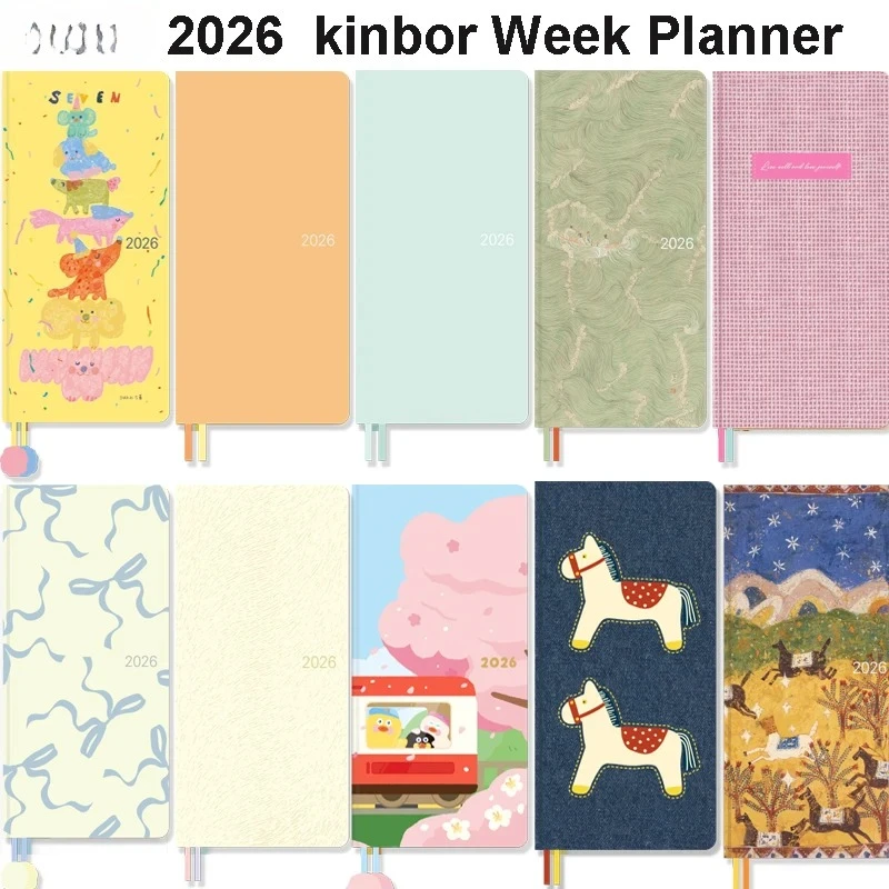 2026 Kinbor مخطط أسبوعي مجلة يومية خطة شهرية سنوية دفتر الوقت المنظم التقويم تسجيل جدول الأعمال الجدول الزمني ملاحظة