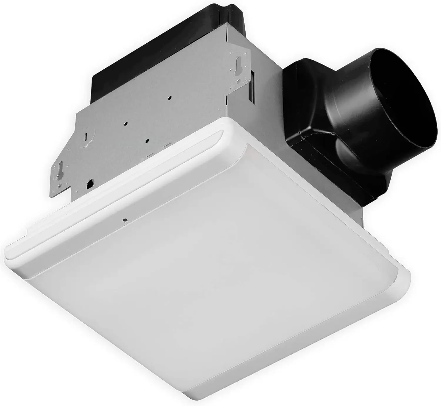 Ventilador de baño 7146-80-MS, luz LED regulable integrada, Sensor de humedad, Ventilación de escape, 1,5 Sones 80 CFM, movimiento inteligente blanco