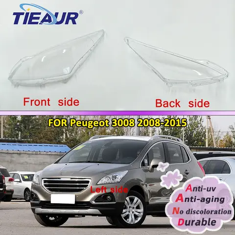 Car Headlight Clear Lens Lamp Shade Cover For Peugeot 3008 2008-2015 Headlamp Shell Lenses Auto Replacement Parts Accessories