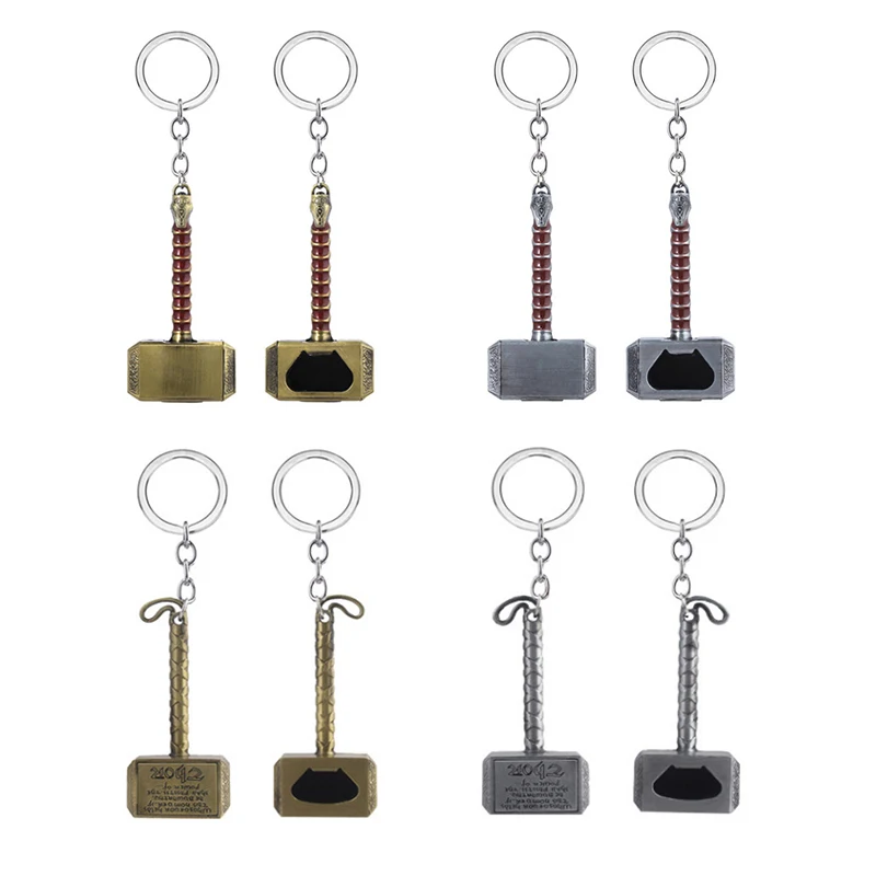 Fashion Movie Hammer Keychain Bottle Opener Key Chain Beer Corkscrew Keyring Car Key Accessories Pendant Souvenir Gift for Fans