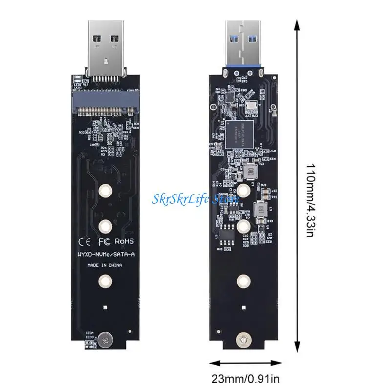 E65E B+M M NVMe PCIe To USB3.1 Type A Adapter 10Gbps USB3.1 Gen2 Type A Risers Board for 2230-2280