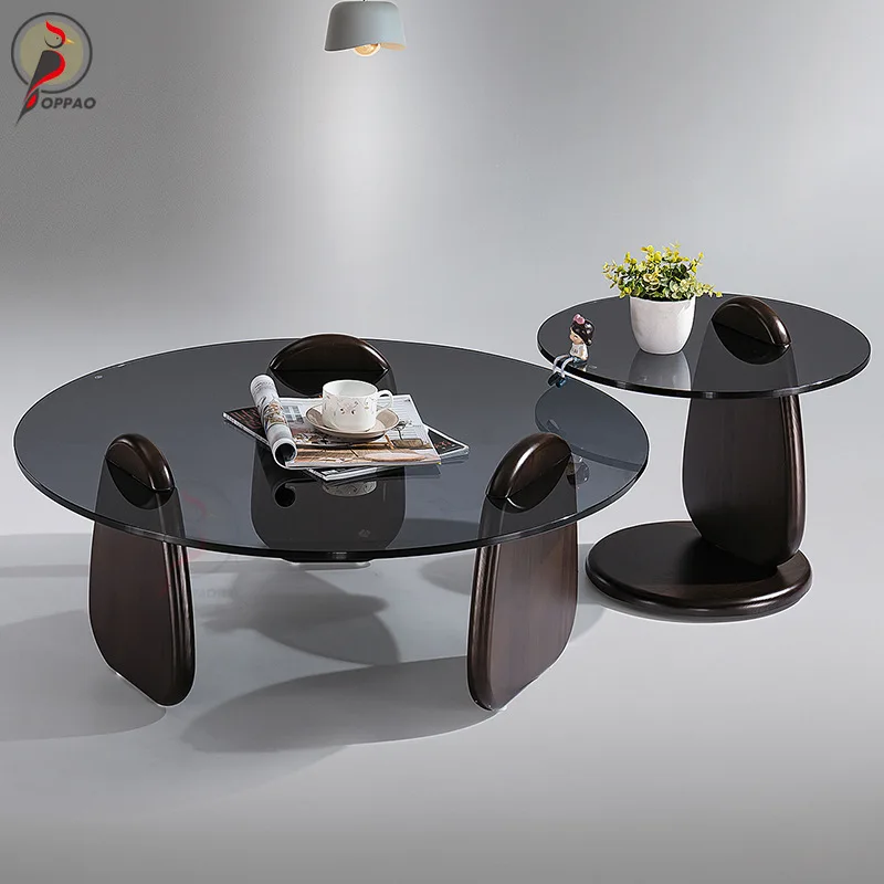 Mesa de chá de vidro redonda pequena mesa de centro sala estar casa nordic internet celebridade luz luxo italiano