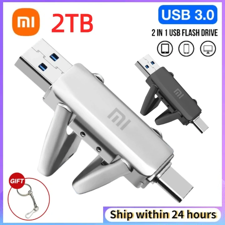 Xiaomi 2TB 1TB Pen Drive 512GB 256G 128GB OTG 2 IN 1 Type C Memoria Usb Flash Drive High Speed Memory Stick For PC Mini PenDrive