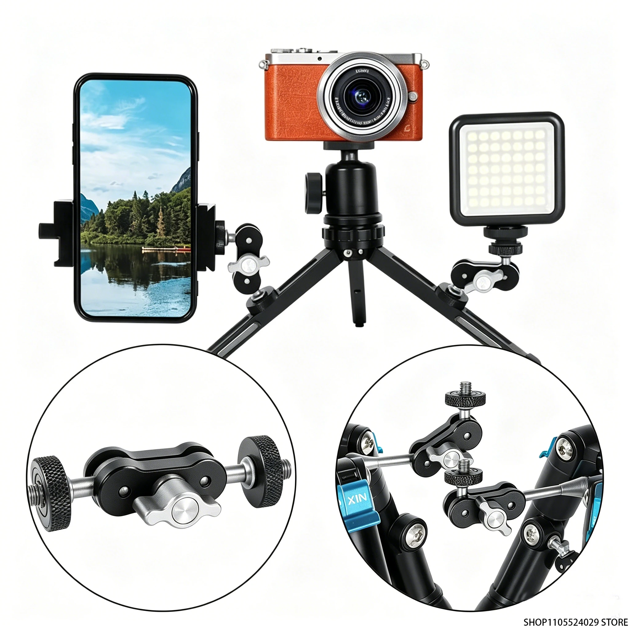 Aluminiumlegierung Magic Arm Universalverstellbarer 1/4-Zoll-Schnittstellen-Fülllichthalter Live-Foto-Gestreckte-Halterung Fotografiezubehör