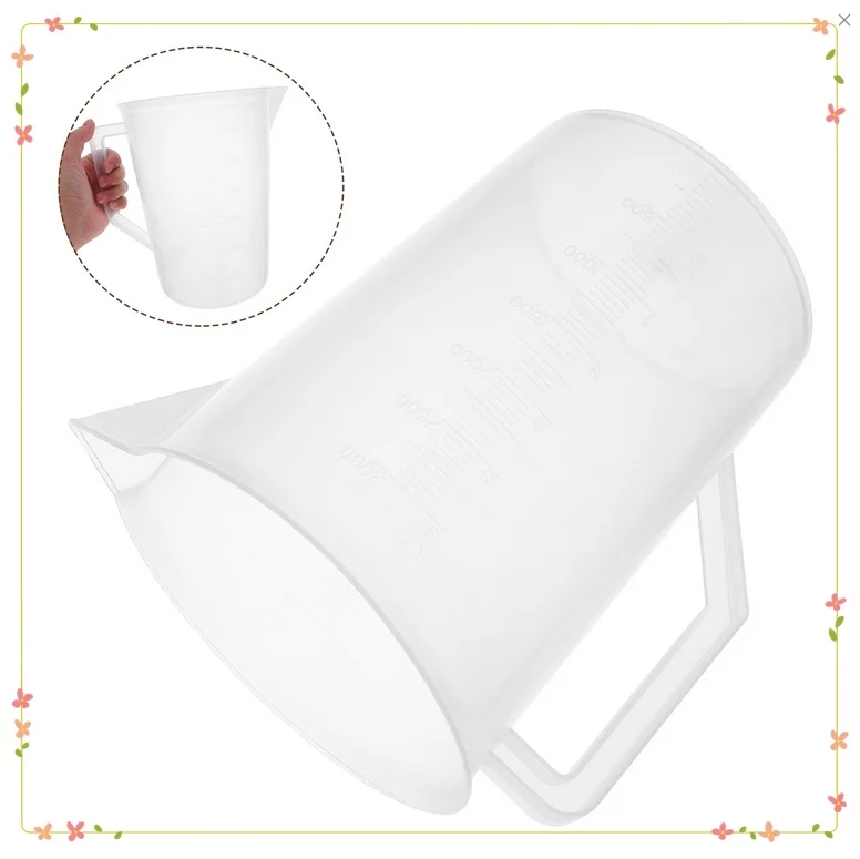 

3000ml Oil Measuring Cup Clear Plastic Large Capacity Graduated Scale Scaled Holder Dispenser Kitchen Bar Tool