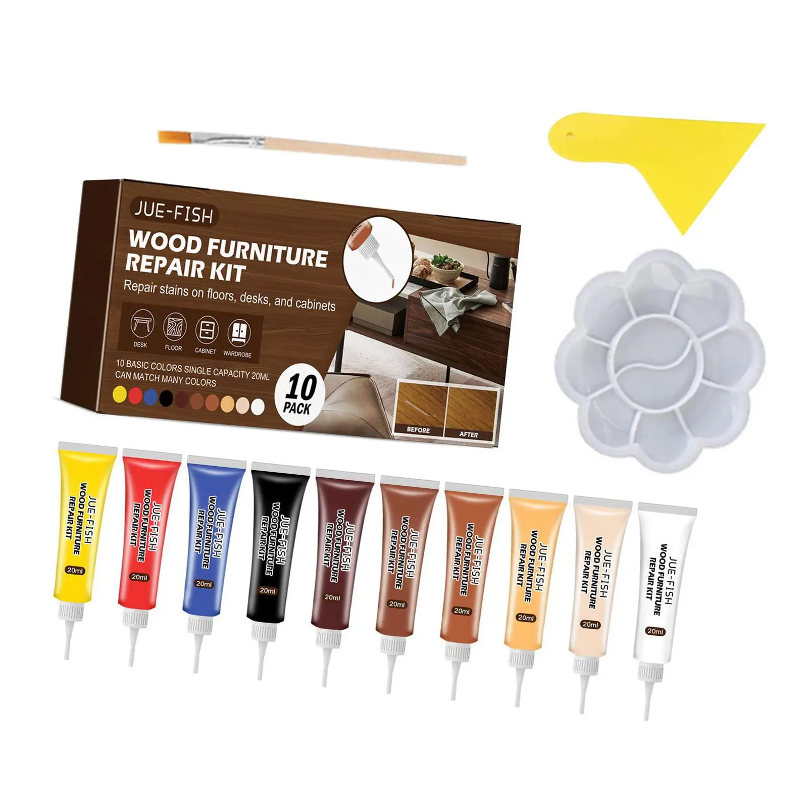 

Complete Wood Restoration Kit for Repairing Furniture and Floors - All-in- Set with Applicator and Fillers