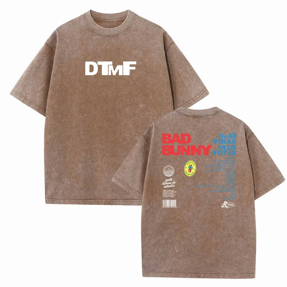Bad Bunny Debi Tirar Mas Fotos Vintage Summer O-Neck Short Sleeve Cotton T-Shirts image 3