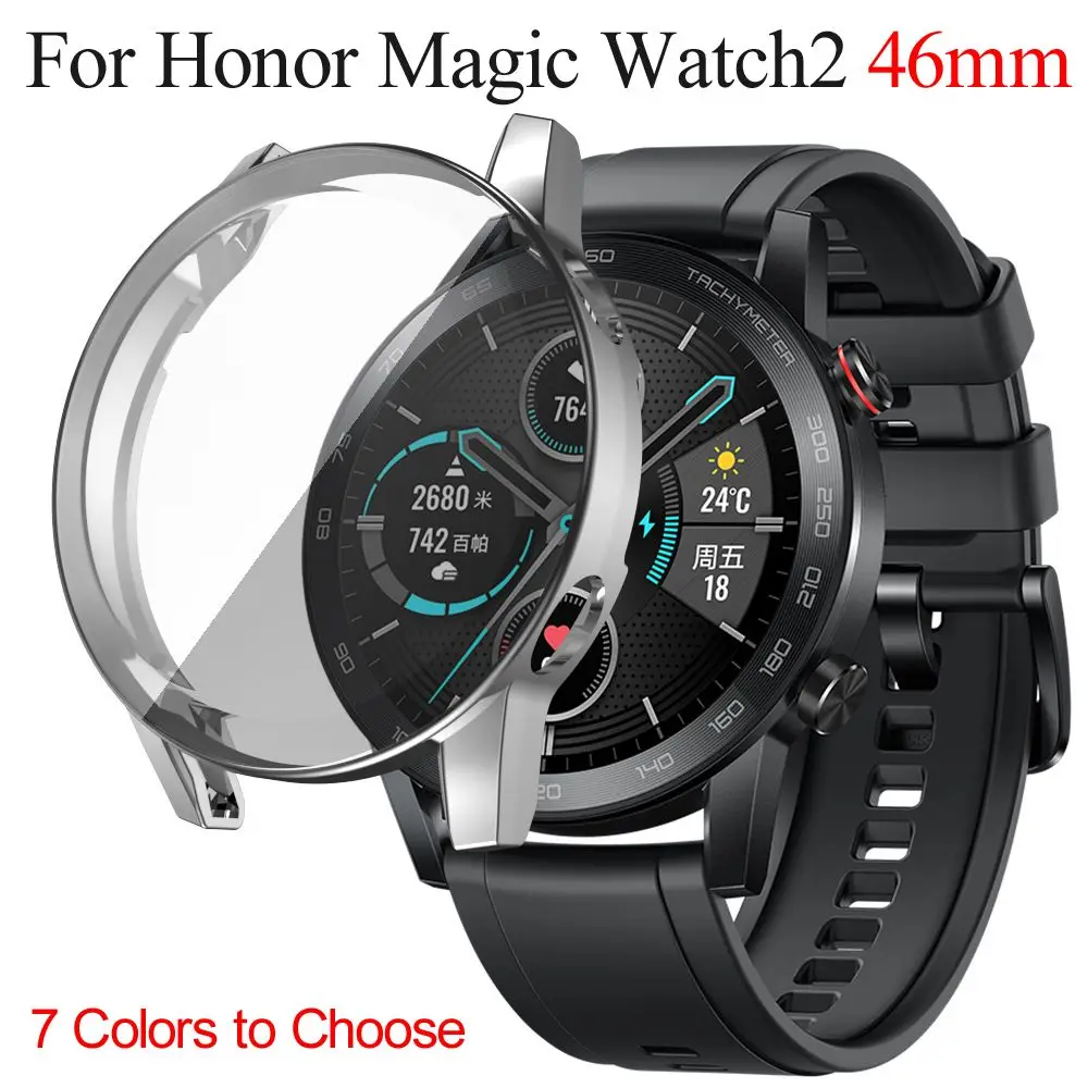 Full Cover Plating Soft TPU Watch Screen Protector Case for Honor Magic Watch 2 46mm Protective Shell Smart Watch Accessories