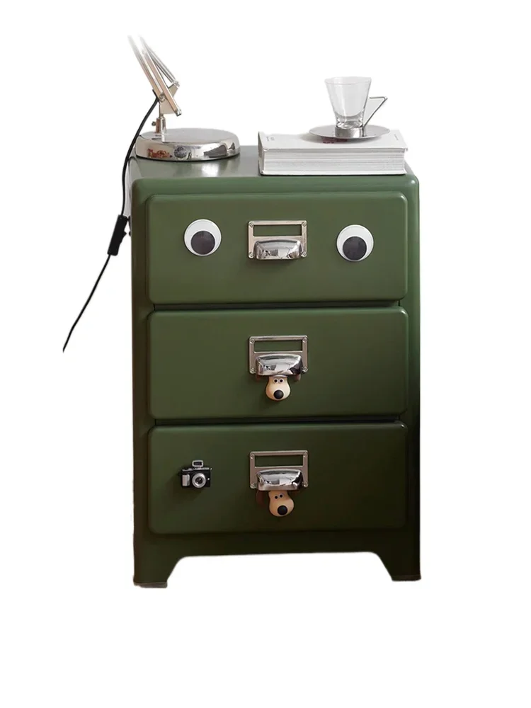 

Bedside table Steel chest cabinet replaces artifact Household bedroom 2025 storage side cabinet Multifunctional