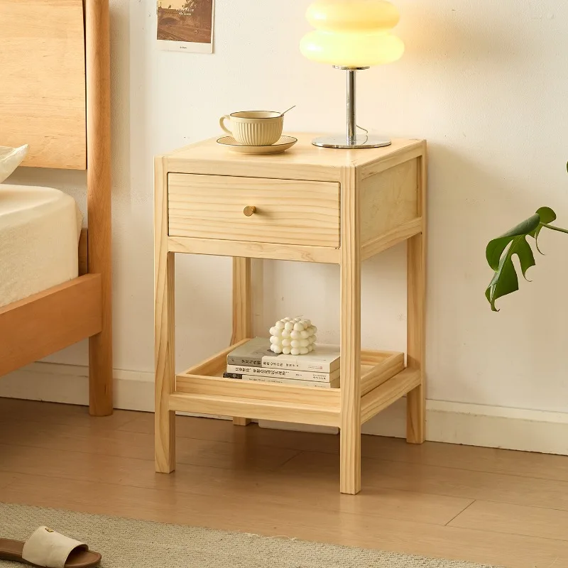 

Modern Bedroom Bedside Table Mobile Coffee Cabinets Drawers Storage Luxury Wood Nightstand Organizer Criado Mudo Home Furniture