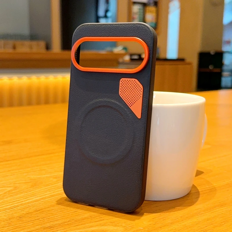 Image of Hochwertige Business-Lederhülle mit Magnetverschluss für Google Pixel 10A 9 10 11 Pro XL mit CPU-Wärmeableitungslüftung für Magsafe Cover