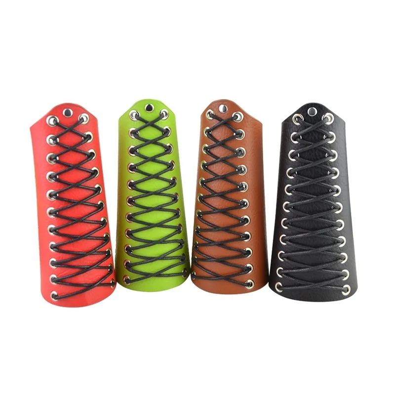 String Pull Leather Arm Guard for Archery Longbow Recurve Bow Protective Gear Outdoor Shooting Training Adjustable Strap Design