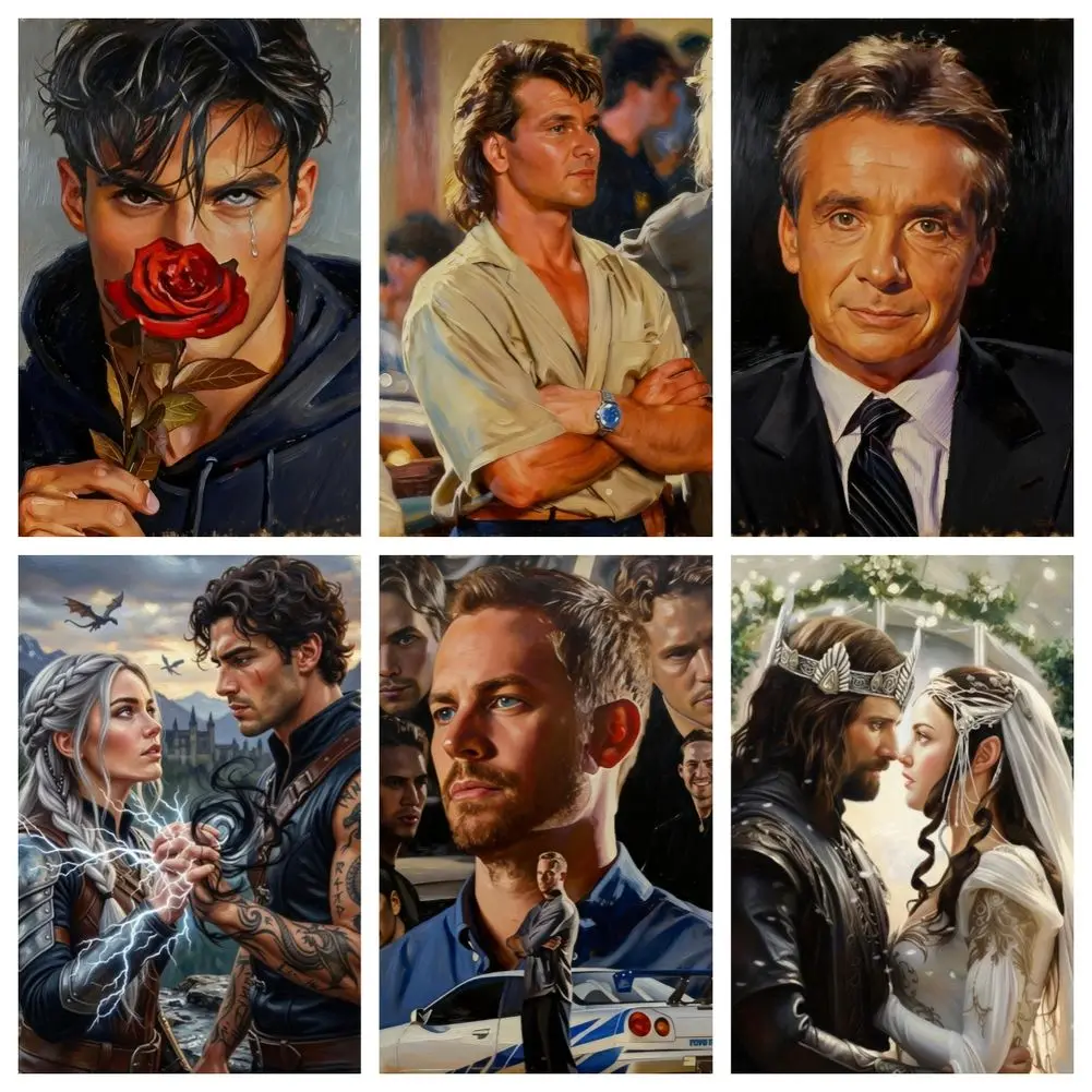 New Arrival Diamond Embroidery Movie Character Famous Actor Retro Man Portrait Mosaic DIY Diamond Painting Christmas Gift