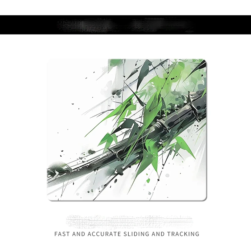 

Стеклянный коврик без замка Edge Game Ink Wash Бамбуковые зеленые растения Настольная подушка Коврик для мыши Игровой офисный стол Домашний коврик Клавиатура ПК Коврик