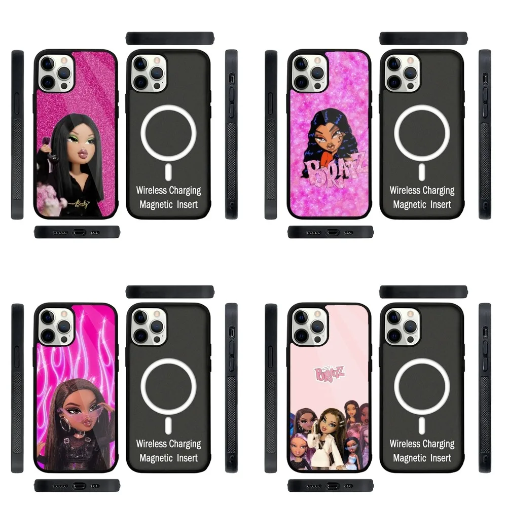 

Fashion B-Bratz Doll Phone Case Strong Magnetic For IPhone 15,14,13,Pro,Max,Plus,11,12,Mini For Magsafe Wireless Charging