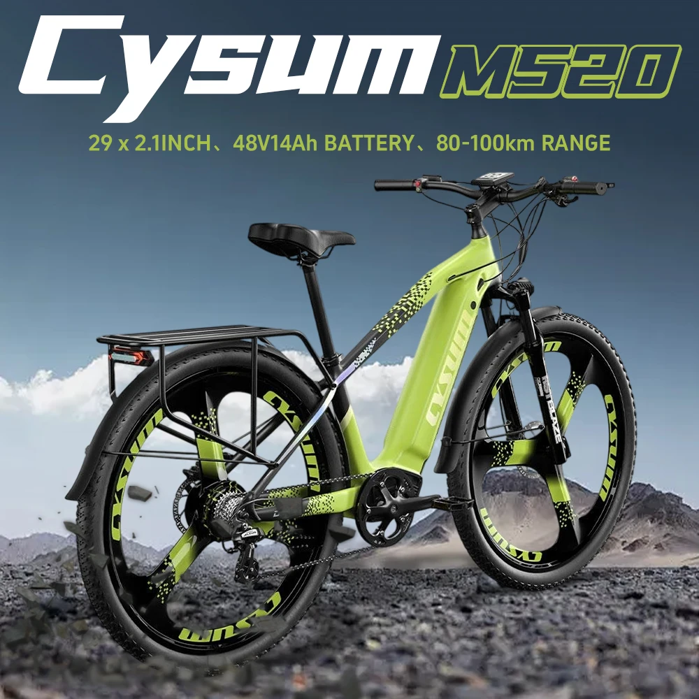AliExpress CYSUM Mountain E-bike 48V14AH Removable Lithium Battery 29Inch Integrated Wheel 100km Range Off-road Adults Electric Bicycle