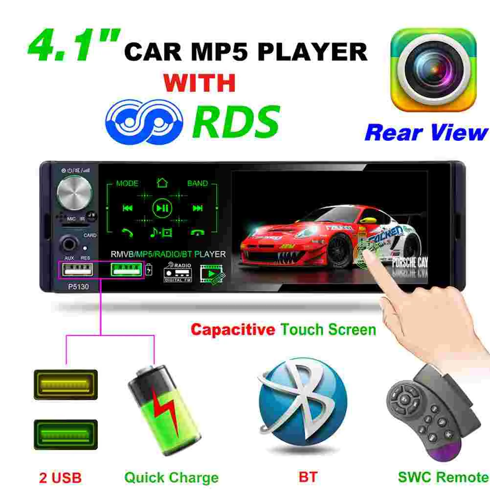 Airplay Projector Car Digital Media Receiver Cars Radio Mp5 Player 4 1 Inches Black Stereo