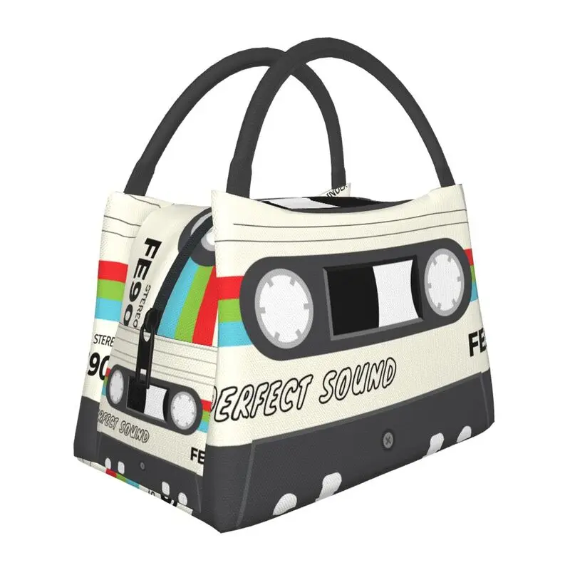 

Custom Music Cassette Tape Lunch Bag Men Women Thermal Cooler Insulated Lunch Boxes for Office Travel