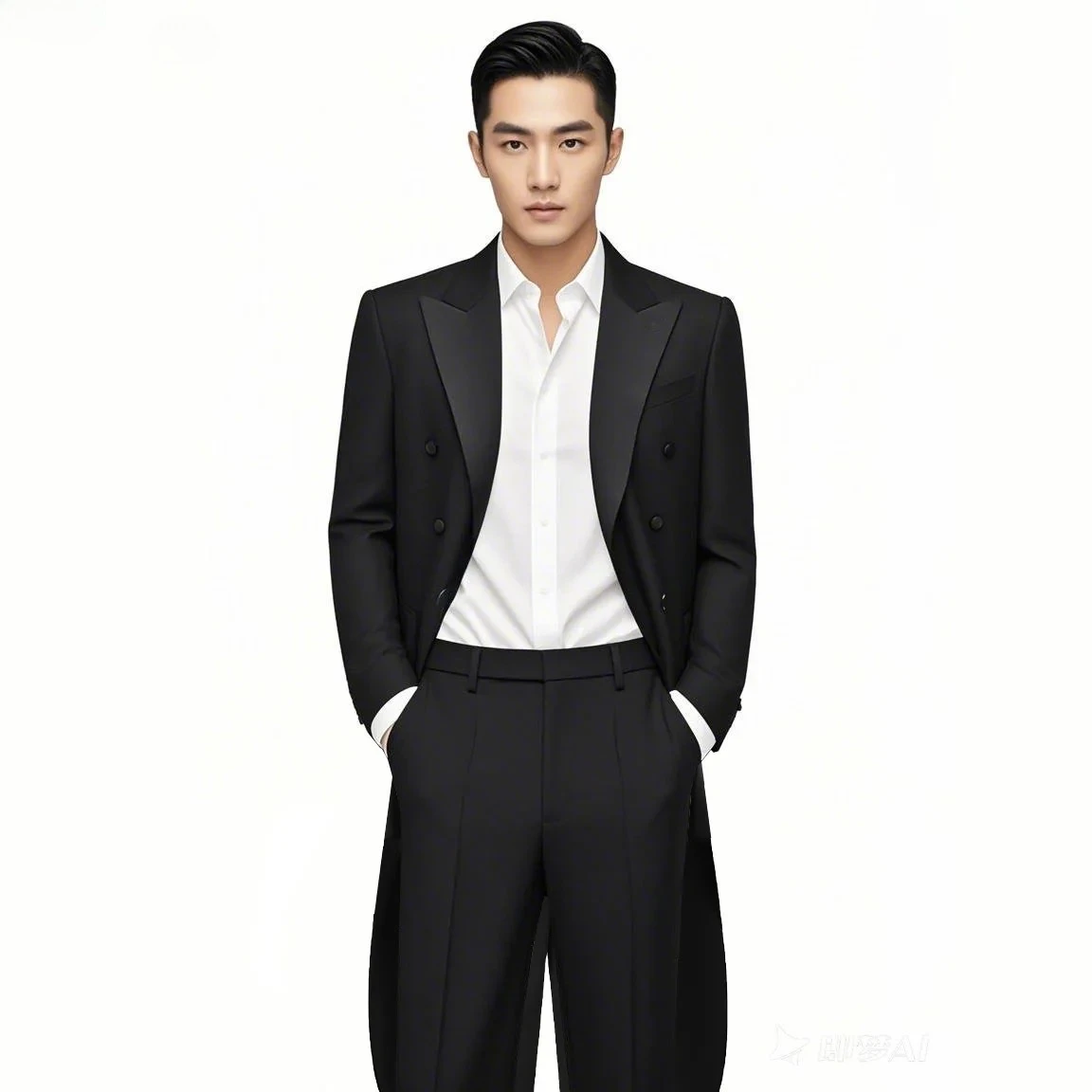 

2026 New Men's Black Tuxedo Two-Piece Suit, Suitable for Magic/ Stage/ Band Conductors, Asian Sizes M-XXL 3XL 4XL 5XL.