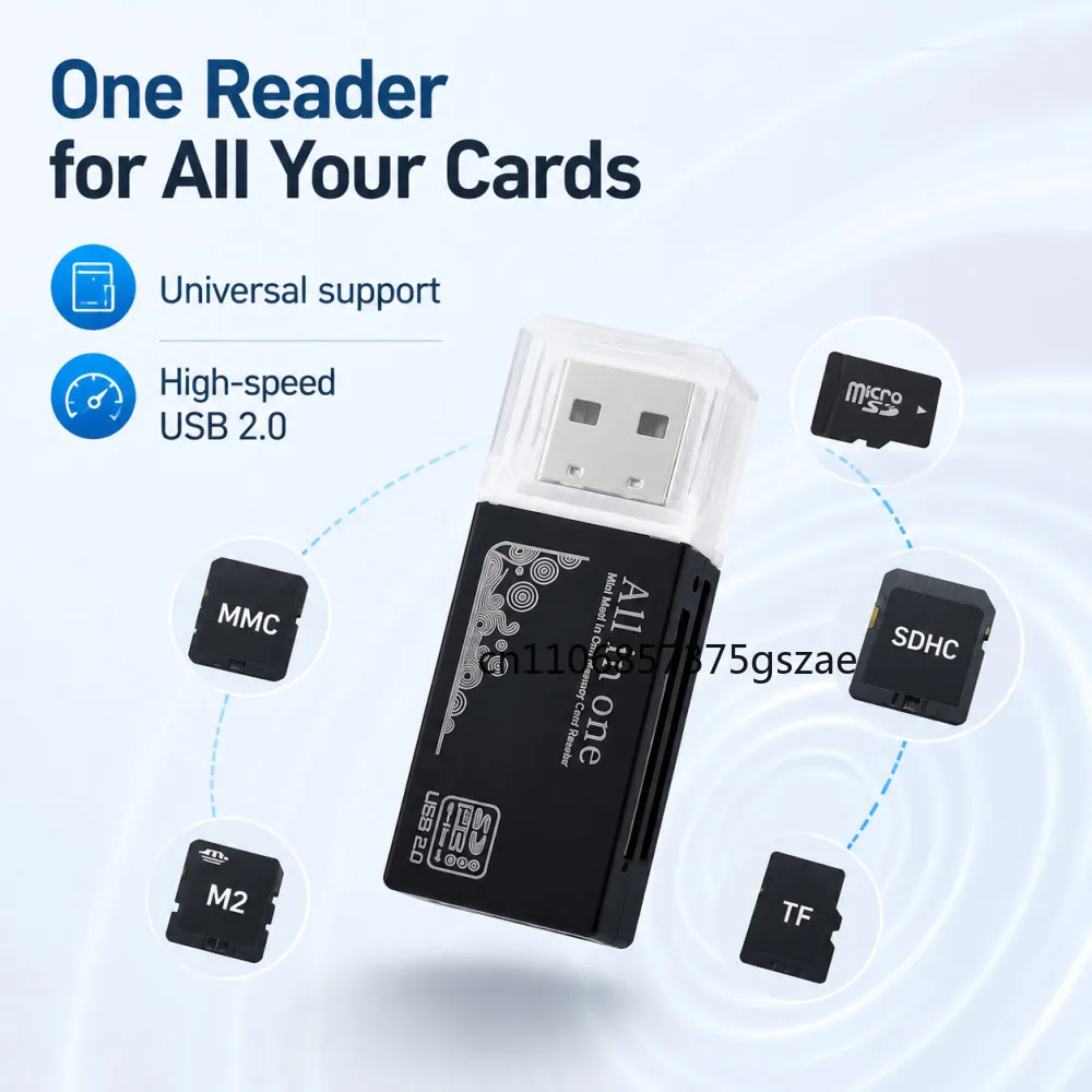 2 in 1 USB2.0 Card Reader Micro TF sd card Reader usb adapter High Speed Cardreader TF Memory card For PC Laptop Accessories