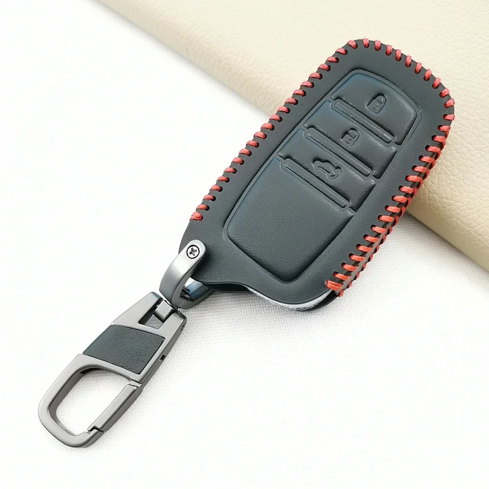 

For Toyota RAV4 Highland Coralla Hilux Fortuner Land Cruiser Camry Crown Hot Sale Leather Car Key Cover Case Keychain Accessorie