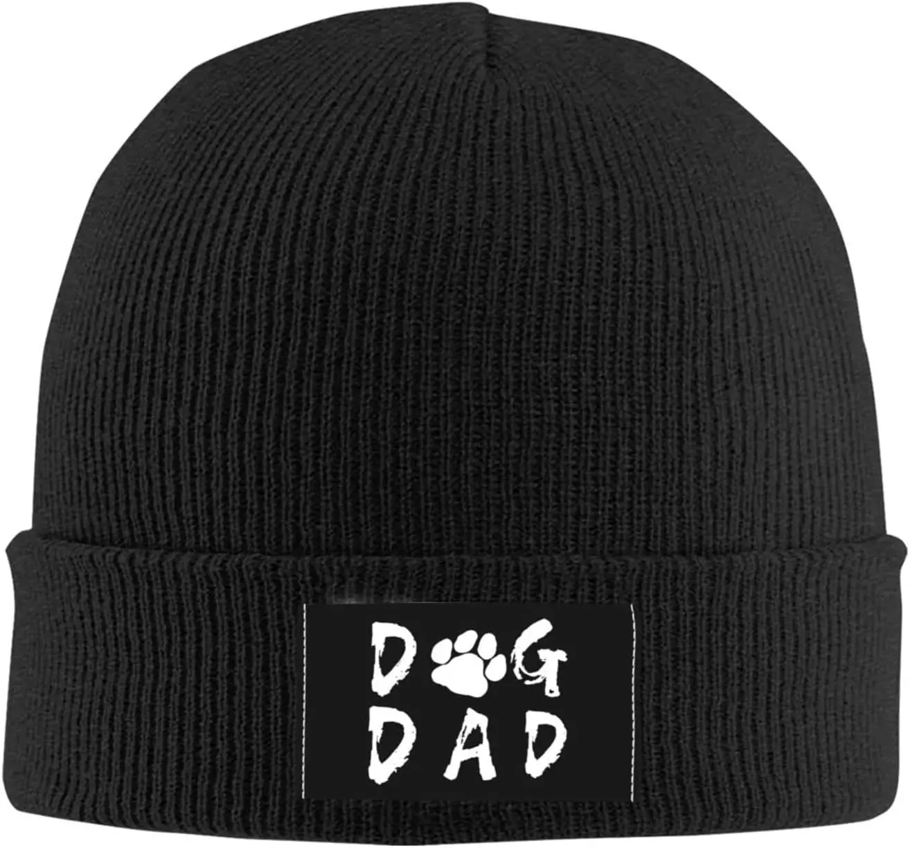 Mom & Dad Dog Hat Knit Hat Daily Beanie Men Women Winter Thermal Hats Cuffed Knit Skull Cap Black