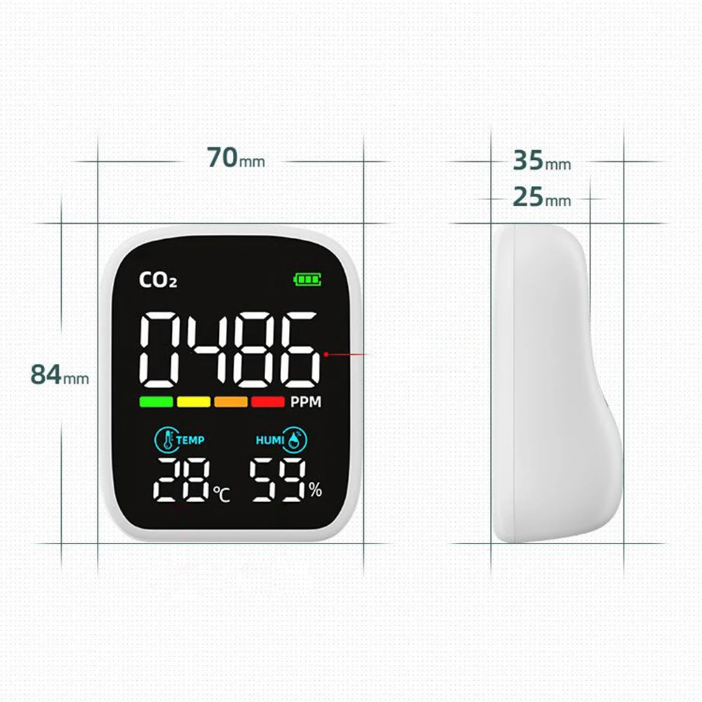 WIFI Infrared CO2 Monitor 400-5000PPM Carbon Dioxide Monitor NDIR Sensor Air Quality Monitor 70*84*35 Mm Carbon Dioxide Host