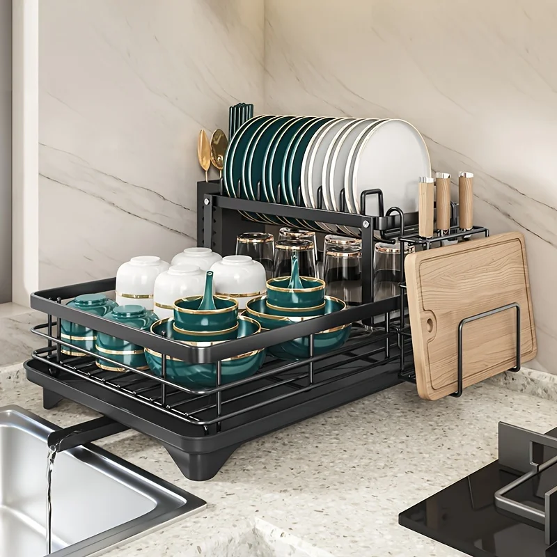 Expandable Two-Tier Dish Rack 4