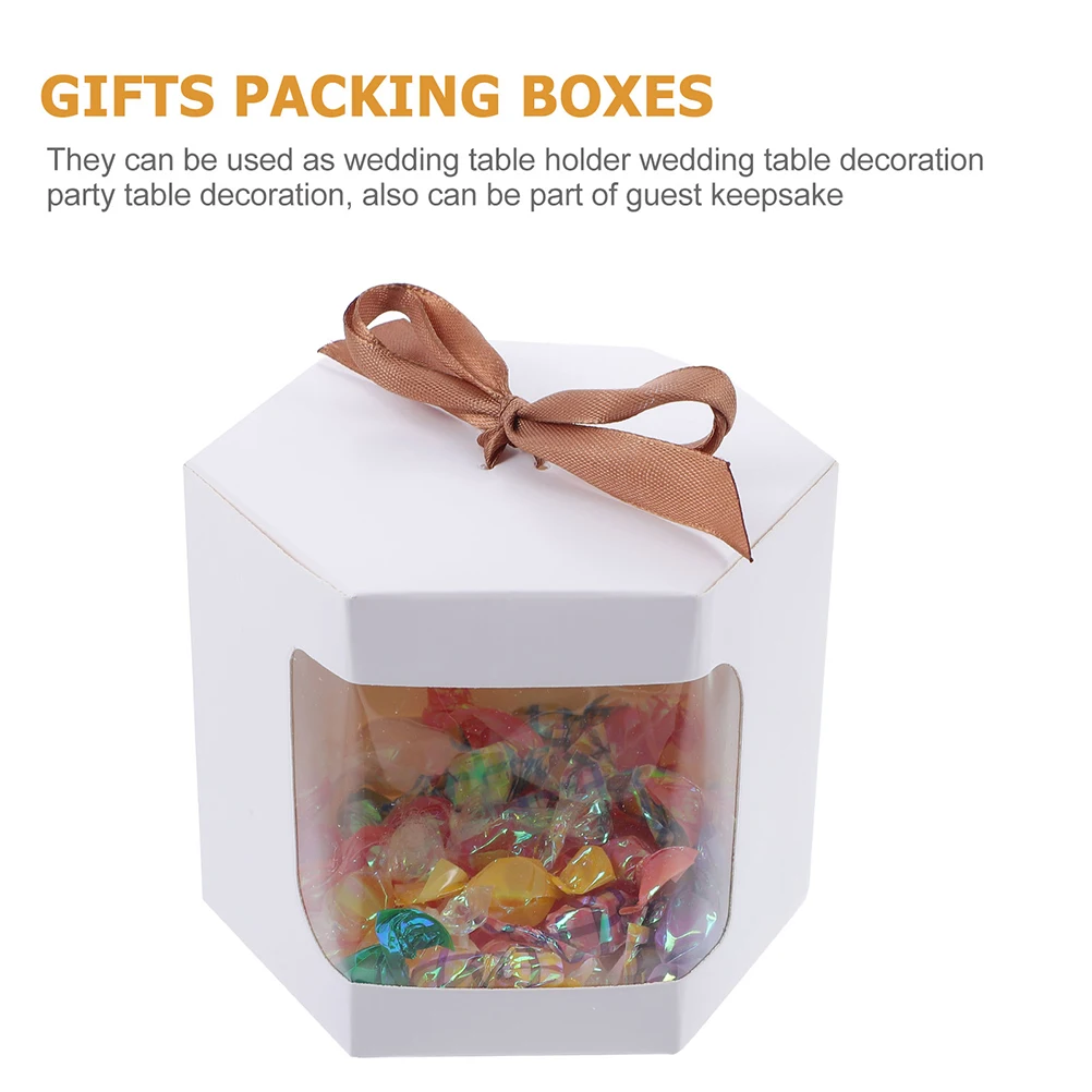 

10pcs Gift Boxes Cookie Containers Christmas Decor Small Candy Treat Party Favor Exquisite Bowknot Cardboard Packaging Holiday