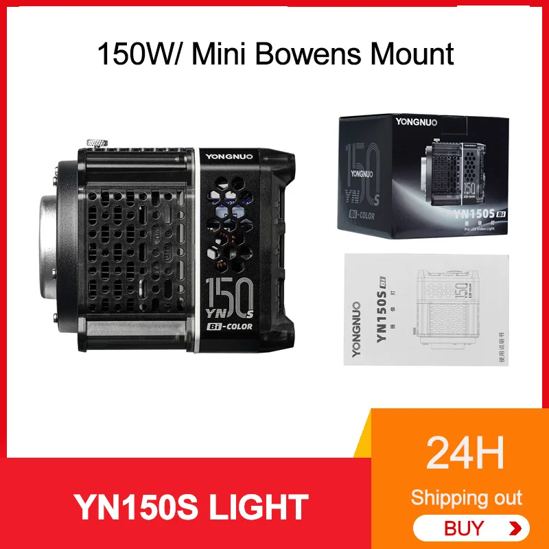 YONGNUO YN150S Bi-Color 2700k-6500k 150W Mini Bowens Mount COB LED Video light Adjustable color temperature Photography Lamp