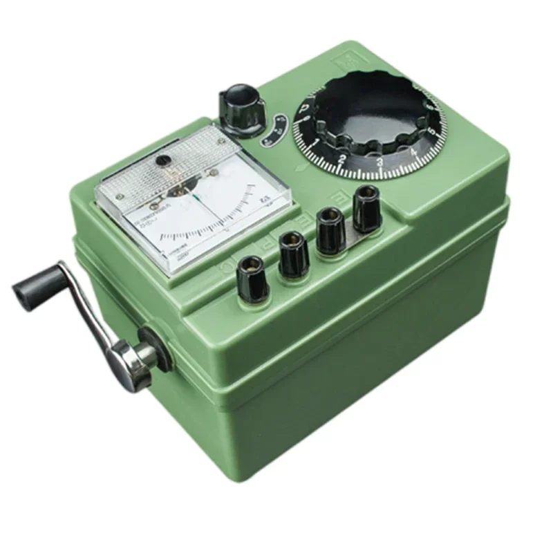 

220v New Grounding Resistance Tester Hand-cranked Lightning Protection Shaking Table Measuring Grounding Resistance Instrument