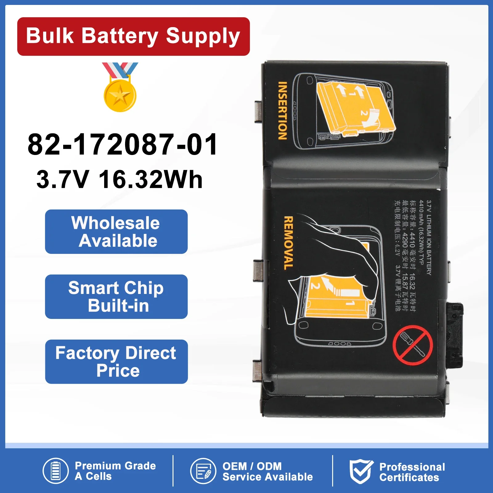 82-172087-01 Replacement Battery For Symbol Zebra MC36 TC55 Scanne
