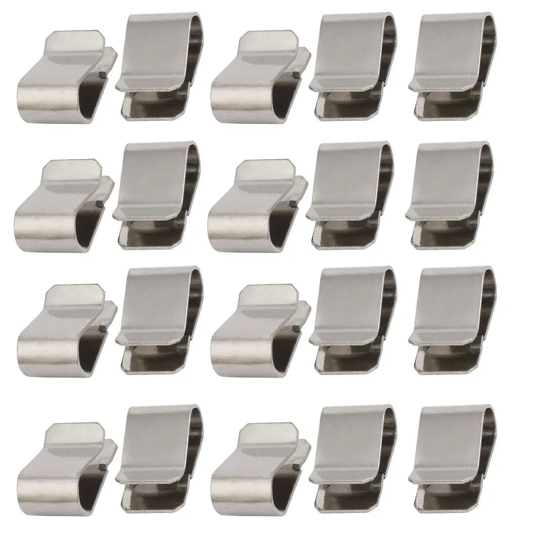 20pcs Stainless Steel Spring U Clip Silver Tone 21.4mm x 12mm