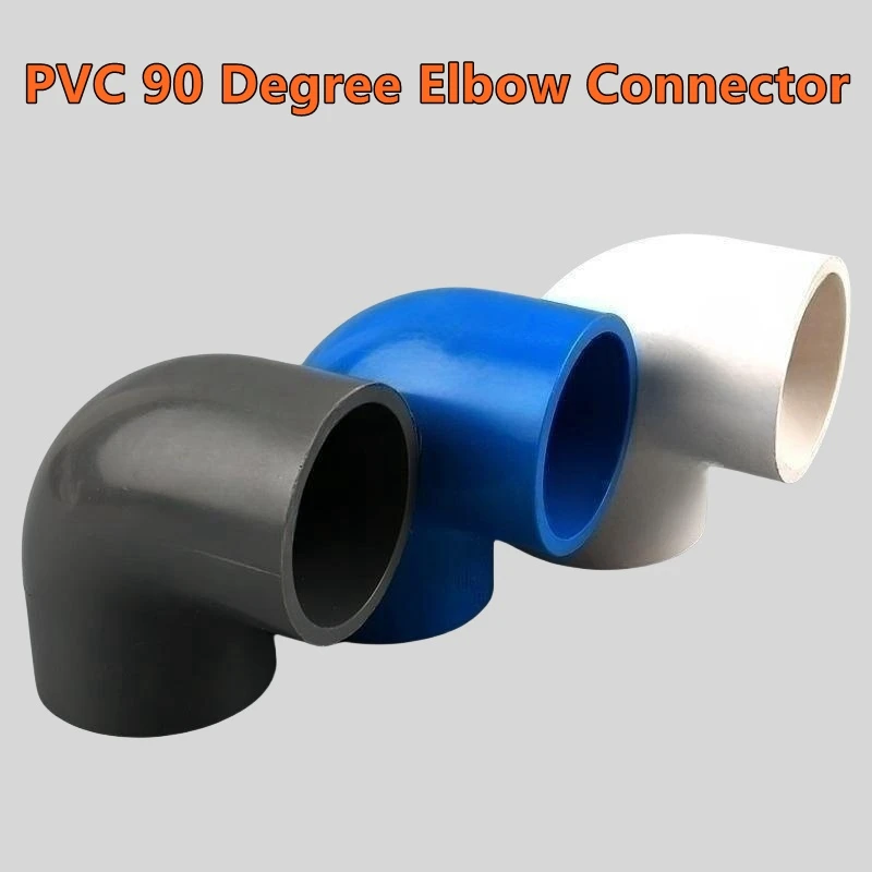 PVC 90 Degree Elbow Connector for Aquarium Fish Tank Accessory Garden Irrigation Plastic Joint I.D 16 20 25 32 40 50 63 75mm 1PC