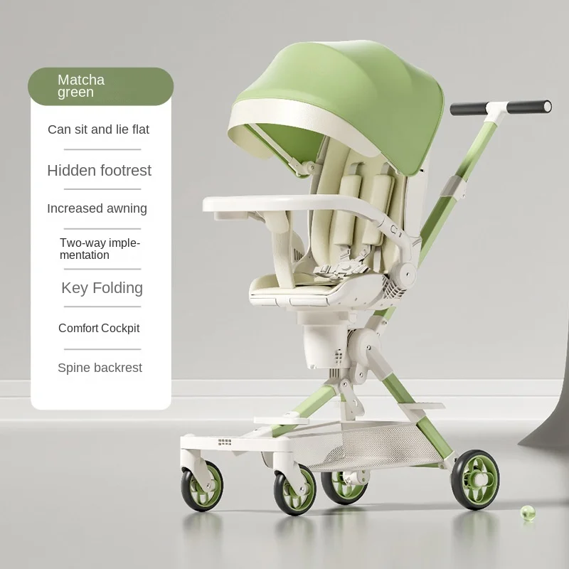 High View Portable Baby Strollers Child Lightweight Foldable Two-way Baby Portable Travel Stroller With 360°Swivel Seat