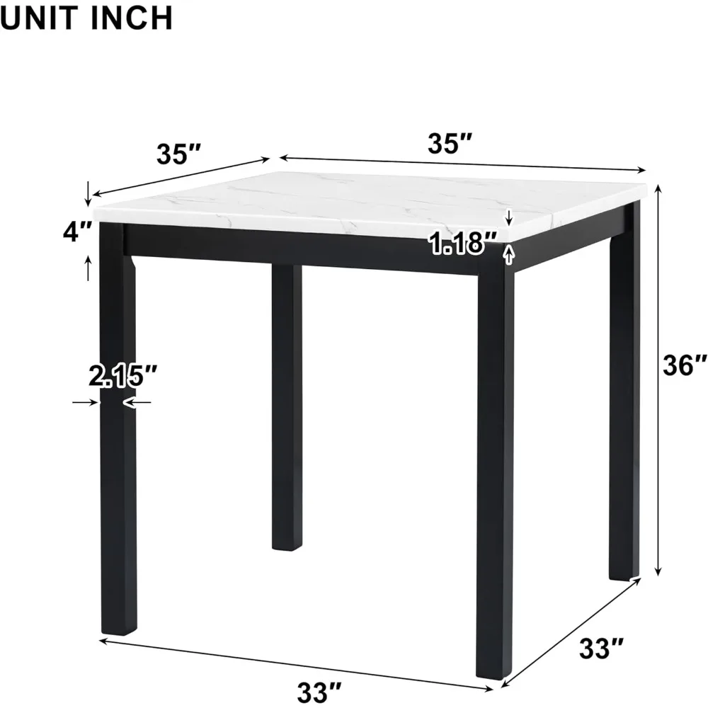 Dining Table Set for 4, Counter Height Dining Table Set, 5 Piece Dining Room Table Set for Kitchen and Living Room Furniture