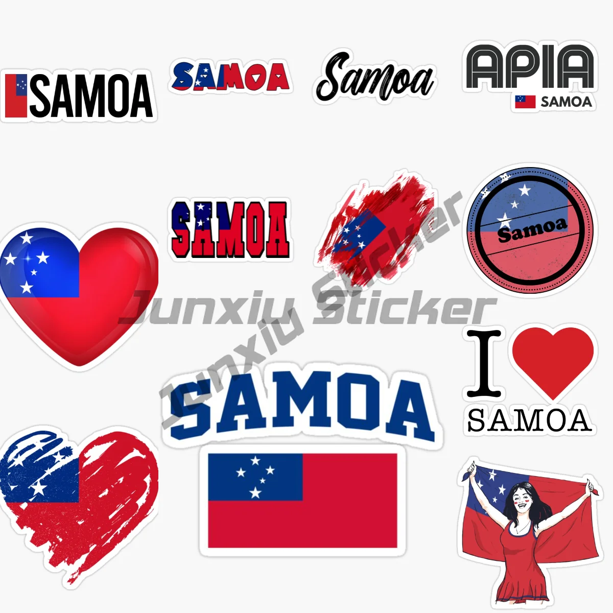 SAMOA The Independent State of Samoa Flag National Emblem Car Sticker