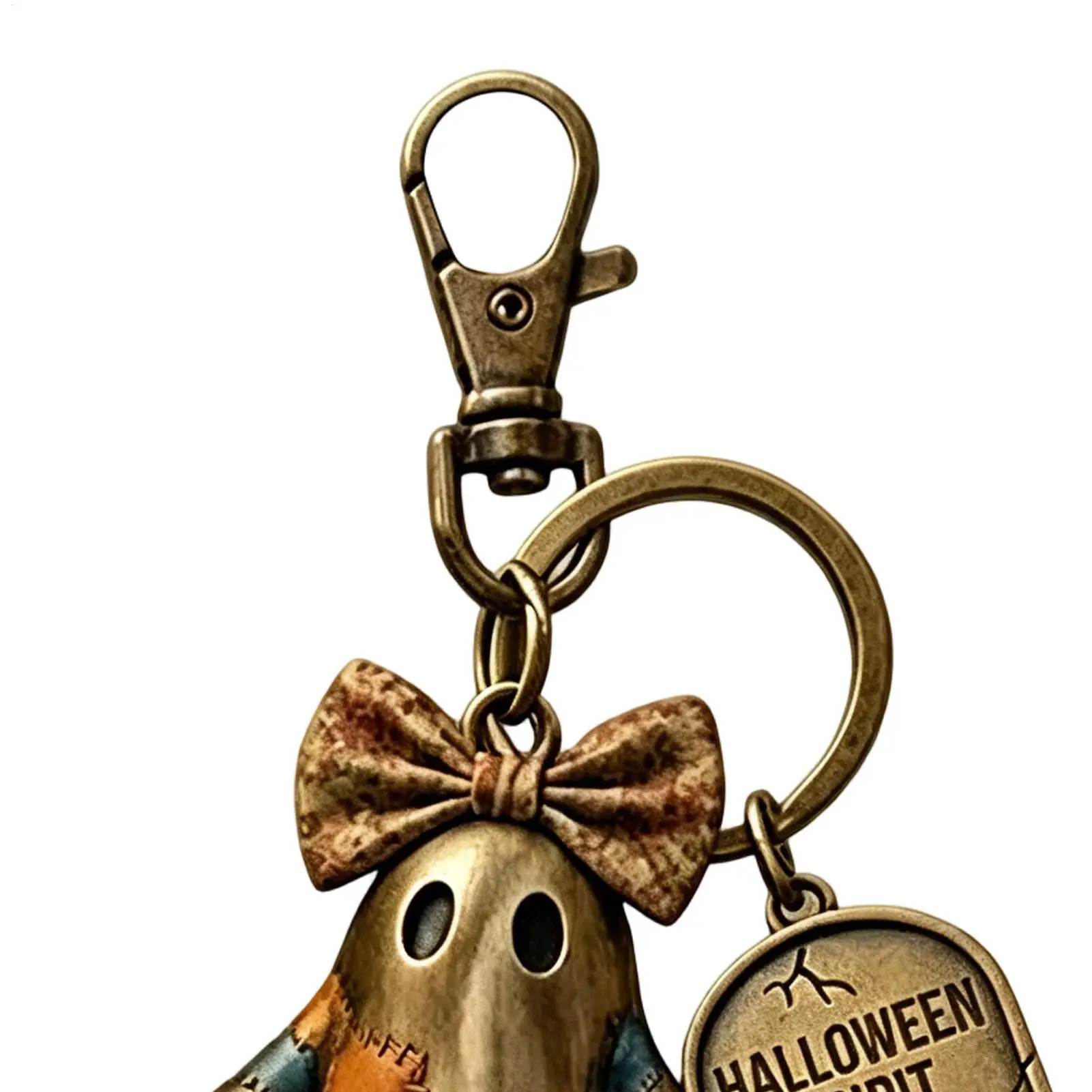 Llavero de metal vintage con diseño de fantasma, estilo Boo Crew, para Halloween, ideal para bolsos, carteras, mochilas, fiestas, días festivos y el hogar.