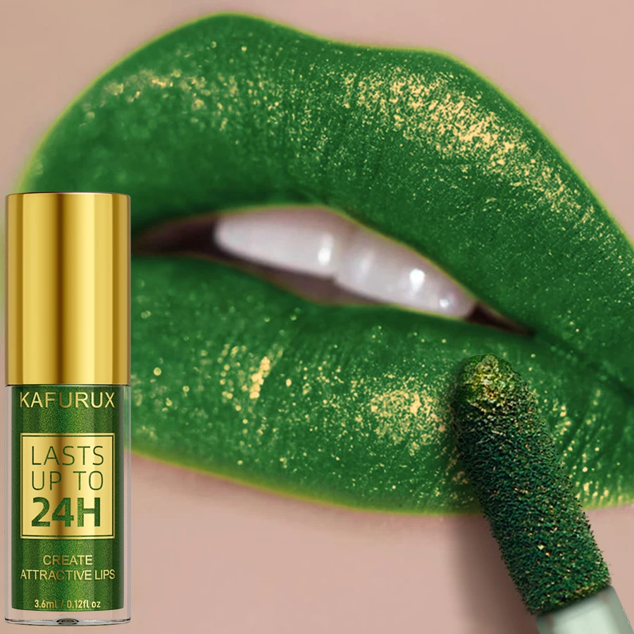 1 szt. Brokatowy Aksamitny Błyszczyk do Ust Metaliczny Mocno Napigmentowany Matowy Połyskujący Tint do Ust Diamentowy Koreański Makijaż Prezent Płynna Pomadka Cień do Powiek