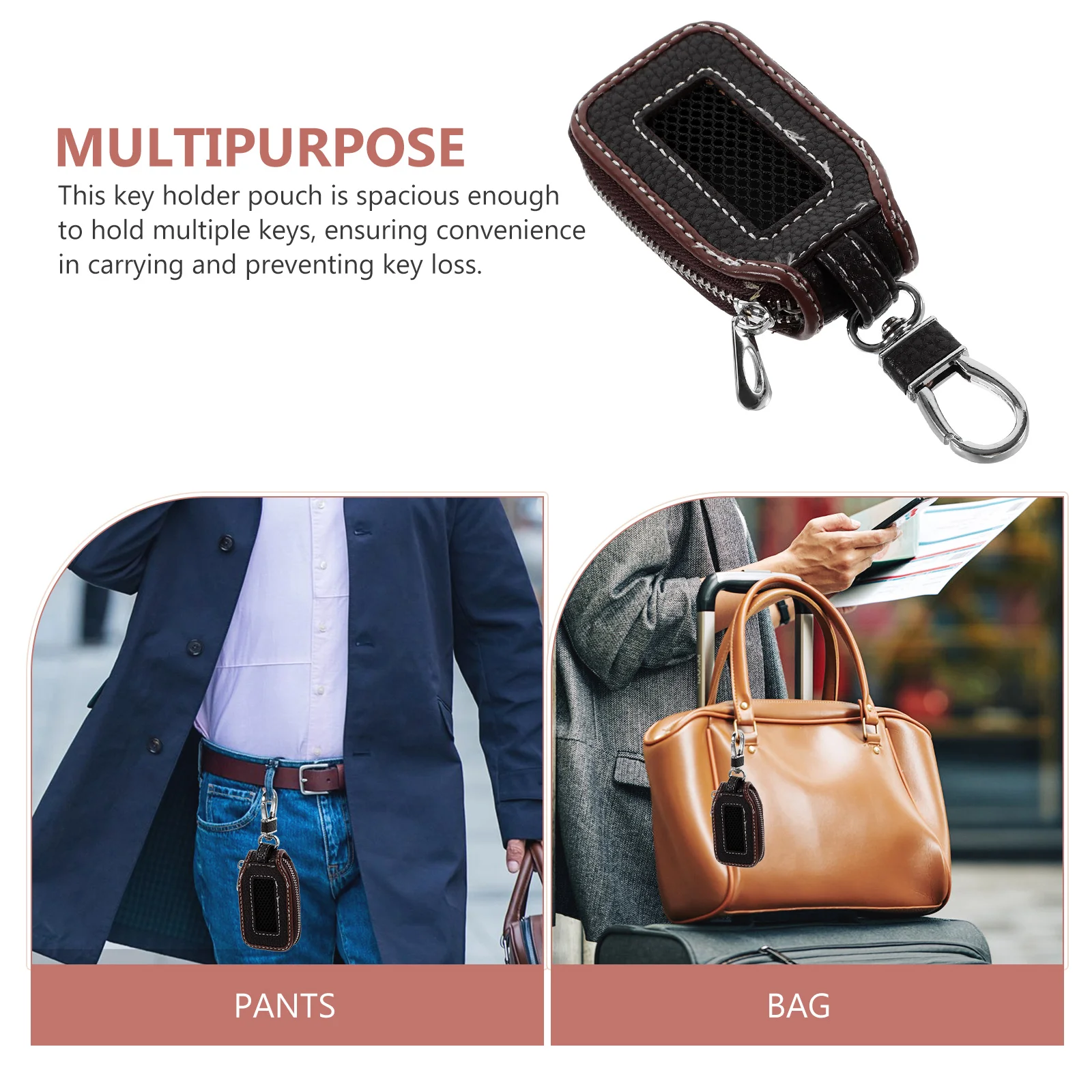 

Car Case PU Key Holder Pouch Black Brown Protective Cover Multifunctional Storage Automotive Accessories Key Bags Cases